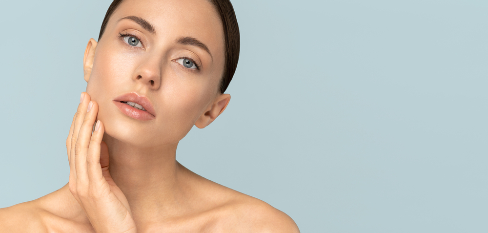 Woman in her late 30s has perfectly shaped lips for her facial proportions.